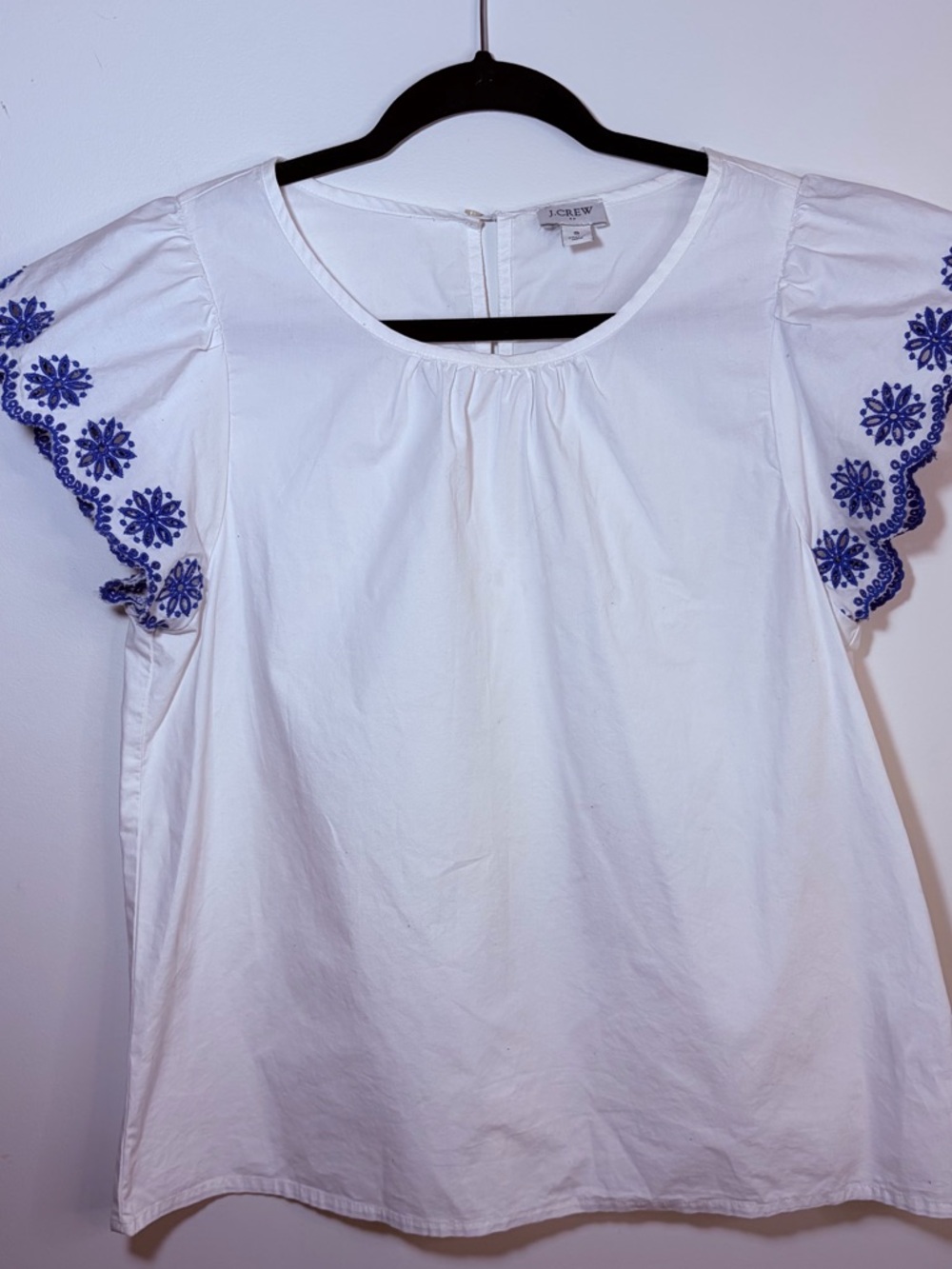 J. Crew White Cotton Summer Top  Boxy Fit Sz Sm